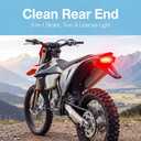 Integrated Motorcycle Tail Light LED Dirt Bike Brake Turn Signal Light 10 LEDs Rear Fender Lamp for Hard Enduro Trail Riding & Single-Track Off-Road Riding