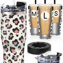Universal Iced Coffee Sleeve - Insulated Double Wall Reusable Stainless Steel Holder Sleeves Insulator for Cold Drinks Fits Starbucks Dunkin Donuts Dutch Bros Small Medium Large Cups (Leopard)