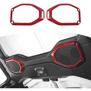 RT-TCZ for Wrangler JL Top Roof Speaker Cover Trim for Jeep Wrangler JL JLU Gladiator JT 2018-2023 Red Carbon Fiber Interior Accessories 2pcs