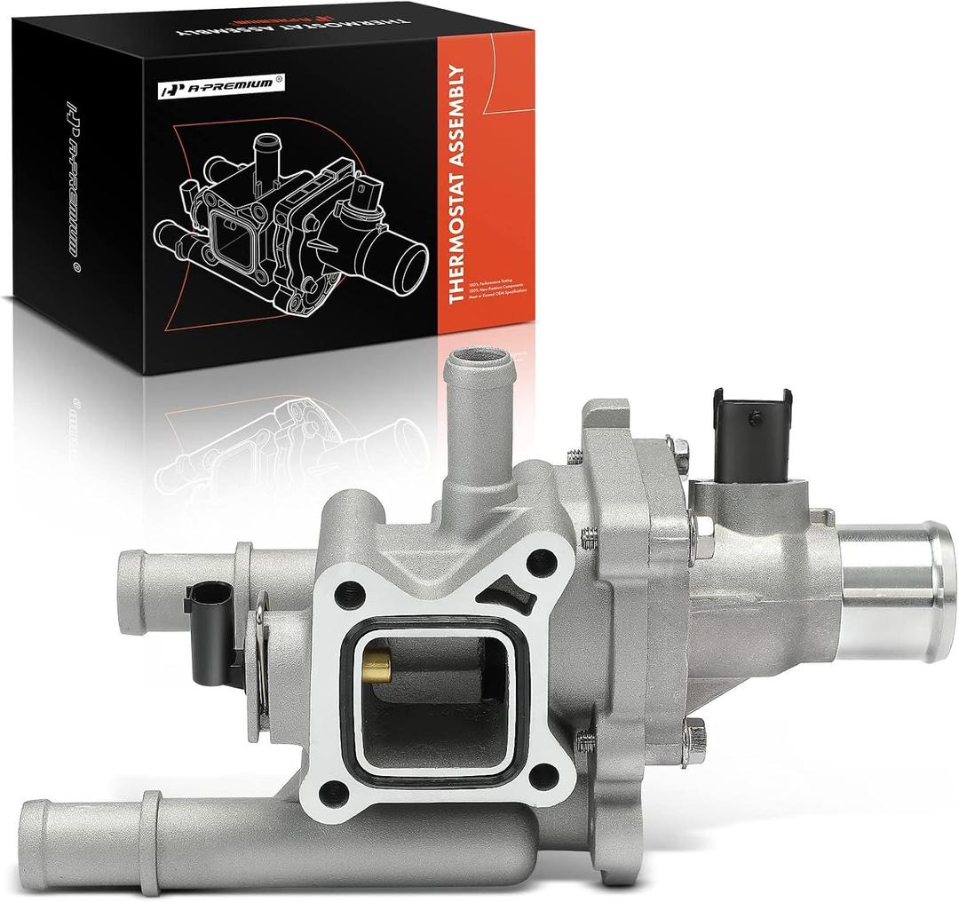 A-Premium - Full Aluminum Coolant Thermostat and Housing Assembly with Sensor - Compatible with Chevy Cruze, Limited, Trax, Sonic - 1.8L 1.6L - Replaces 25192228, 25199824, 55564890, 15-81816, 902-033 | Compatible with Chevy Cruze 2011-2016 1.8L, Sonic 2012-2017 1.6L, Sonic 2012-2018 1.8L, Trax 2013-2020 1.8L