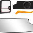 Algrix Passenger Side Lower Mirror Glass Replacement for 2019 2020 2021 2022 2023 2024 2025 Chevy Silverado GMC Sierra 1500 2500 HD 3500 HD Right Convex NonHeated Towing Mirror with Back Plate