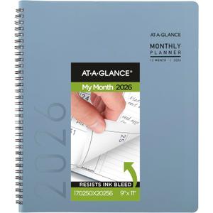 AT-A-GLANCE 2026 Planner, Monthly, 9 x 11, Large, Contemporary, Drizzle (70250X2026)