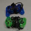 Degulan Wired Controller for PS-2 High Performance Double Shock Gamepad Joystick Remote Compatible with Play 2 (ClearGreen and ClearBlue)