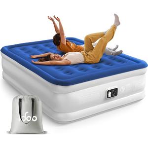 iDOO Air Mattress Queen with Built in Pump, Blow up Mattress, Inflatable Mattress Queen Size for Guests, Home, Camping, 3 Mins Inflation/Deflation, Upgraded Colchones Inflables, Comfort Air Bed