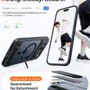 TORRAS Strong Magnetic & Seamless Stand for iPhone 17 Pro Max Case, Fit for MagSafe, Military Grade Drop Protection, Sturdy Adjustable Kickstand Slim for iPhone 17 Pro Max Case Translucent Matte Black