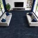 9x12 Washable Area Rug, Navy Blue Solid Area Rugs for Living Room & Bedroom