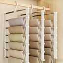SEVEN LUCKY LIGHT 6 Tier Pants Hangers Space Saving up to 80%, 3 Packs Cloud Ladder Vertical Hangers for Pants, Leggings, Organizers for Apartment & Small Wardrobe Storage, Dorm Room Essentials