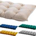 Bench Cushion for Indoor Furniture 40x20 in Velvet Thicken Indoor Window Seat Cushion, Soft Piano Sofa, Entryway Storage, Bay Window Tufted Patio Porch Swing Bench Pad Memory Foam(Ivory)