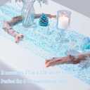 Light Baby Blue Sequin Table Runner 1 Piece 10 Ft (17x120 Inch) - for Dessert Table or Multiple Kids Tables Iridescent Runner for Frozen Mermaid Princess Unicorn Ocean Birthday Party Decor