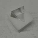 QFkris Crystal Pyramid Figurine Collectible, Transparent Color Prism Desk Ornament Glass Paperweight with Gift Box for Decoration (60mm / 2.4inches)