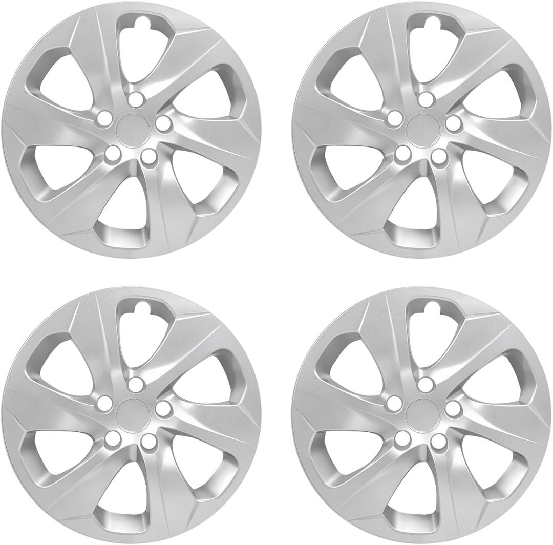 Hubcaps Compatible with Toyota RAV4 2019-2024 ; 17 inch Wheel Covers; Set of 4 Packs (Silver)