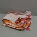 Whaline Scalloped Edge Orange Pink Striped Tablecloth Waterproof Fabric Tablecloth Rectangle Table Cover for Home Kitchen Table Decoration, 55 x 70 Inch