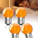 Bonlux G40 LED Low Watt Light Bulb,2W E26 Amber Bulb Equivalent 20 Watt, Low Lumen Light Bulb 2000K Dim Soft Warm Light for Bedroom Bathromm Accent Lighting(4 Pack,Non-Dimmable)