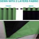 NICETOWN 100% Blackout Short Curtains with Black Liners, 2 Panels, 37" W by 40" L, Forest Green, Solid Thermal Insulated Full Blackout 2-Layer Lined Drapes, Energy Efficiency Window Drapes for Bedroom