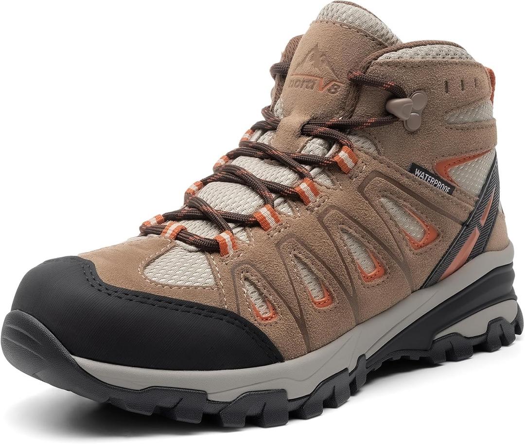 NORTIV 8 Women's Waterproof Hiking Boots Outdoor Trekking Camping Trail Hiking Boot (7, Brown)