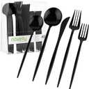 Novelty Modern Flatware Cutlery Combo Set (Black, 80)