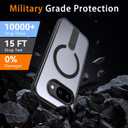 Magnetic for Google Pixel 9a Case with Stand (Compatible with MagSafe)(Military Grade Drop Protection) Slim Translucent Matte Shockproof with Invisible Kickstand Phone Case, Black