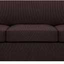 H.VERSAILTEX 4 Piece Stretch Sofa Covers for 3 Cushion Couch Covers for Living Room Furniture Slipcovers (Base Cover Plus 3 Seat Cushion Covers) Upgraded Thicker Jacquard Fabric (XL Sofa, Chocolate)