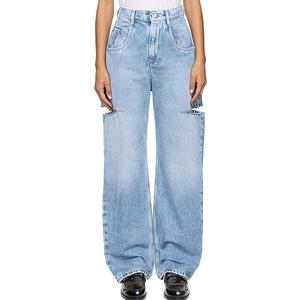 Cicy Bell Womens High Waisted Baggy Jeans Side Cut Out Wide Leg Stretchy Trendy Denim Pants with Pockets 80