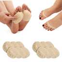 Flammi 6 Pairs Women's Toe Cover with Padding Toe Topper Liner Socks Non-Skid Bottom