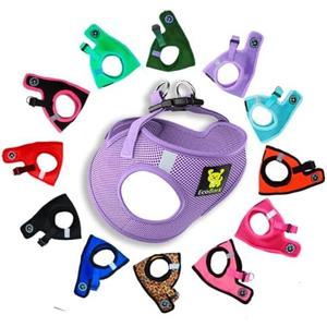 EcoBark Step in Dog Harness - Eco-Friendly Dog Harnesses for Small and Medium Breed Dogs - Reflective and Adjustable Body Halter Vest - Soft Mesh Toy Breed Harness (Lavender, Large)