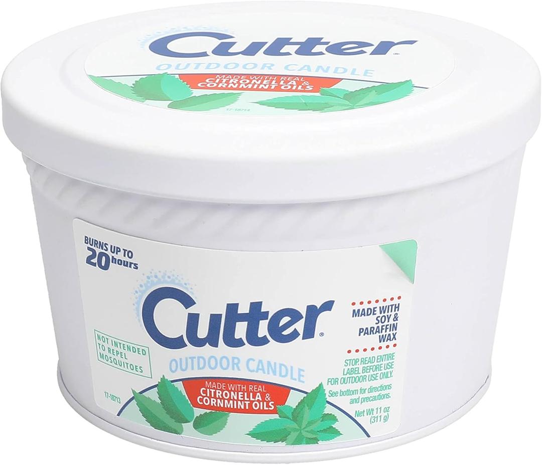 Cutter Citronella and Cornmint Outdoor Candle, 11 ounces, Made with Soy Wax for Outdoor Use