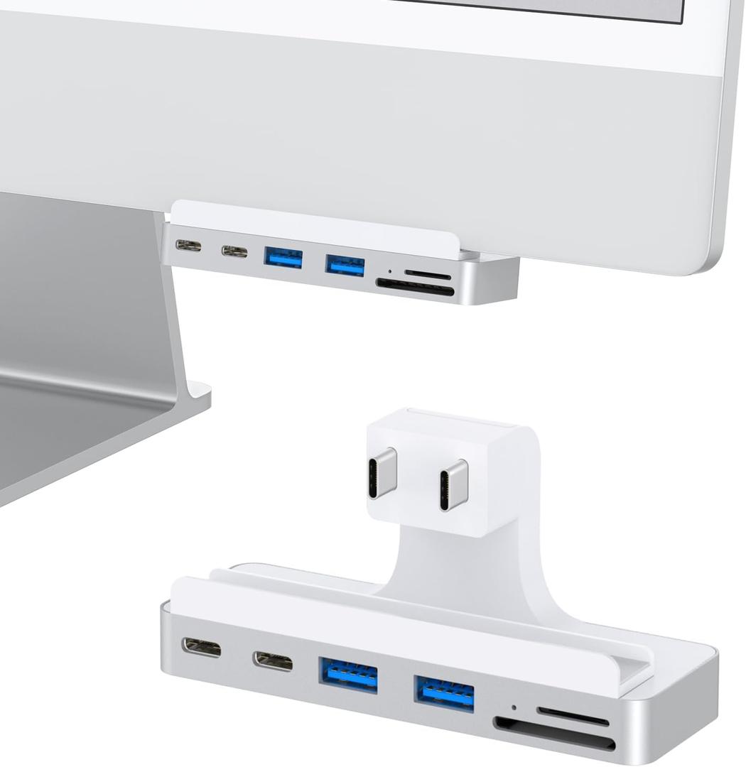 6-in-1 USB-C Hub for iMac - Multiport Adapter with Type-C 10Gbps, SD/TF Card Reader Compatible for iMac 24-inch (M1/M3) (Ge-IMC01-US)