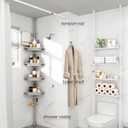 ALLZONE Corner Shower Caddy Tension Pole, Extendable Rustproof Stainless Steel Pole & 4-Tier Adjustable Shelves for Easy Drainage and Built-to-Last Stability, 34 to 116 Inches, Grey, 34 to 116 Inches Height