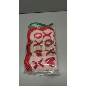 Dunzy Valentines Bathroom Rug Valentines Bathroom Decor Heart Red Bath Mat XOXO Scalloped Heart Tufted Non Slip Washable Door Mat for Home Kitchen Shower, 23.6 x 14.9 Inch