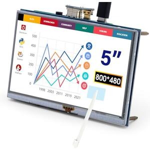 ELECROW 5-Inch Resistive Touch Screen TFT LCD Display, 800x480 HD Resolution, Compatible with Raspberry Pi 5/4/3/2B/Zero, Banana Pi, Jetson Nano, Windows 11/10/8/7