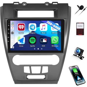 2G+64G Car Radio for Ford Fusion 2010 2011 2012, Android 13 Car Stereo with Wireless CarPlay Android Auto 10.1" Touch Screen Radio with GPS Navigation WiFi Bluetooth FM Radio HD Backup Camera