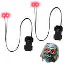Halloween LED Glowing Eyes with Timer, 2 Pieces Glowing Skull Eyes, 30-inch Cable Length, Scary DIY Eyes Suitable for Masks, Pumpkins, Skulls, and Props.
