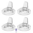 Spout Sippy Nipples for Lansinoh Baby Bottles, Transition Cup Food Grade Silicone Soft Nipple 6m+, Pack of 4