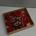 7.7ft Christmas Red Velvet Ball Ornaments with Bell Garland for Tree Hanging, Velvet Xmas Tree Decorative Hanging Ornaments with Bronze Bell for Home Decor