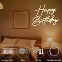 Happy Birthday Neon Sign for Wall Decor, Dimmable LED Happy Birthday Light Up Sign, Happy Birthday Sign for All Birthday Party Decoration Backdrop and Any Ages Bday Celebration, Warm White