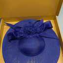 dressfan Church Fascinator Derby Hats for Women,20s 50s Linen Vintage Derby Hat for Church/Wedding/Cocktail/Tea Party