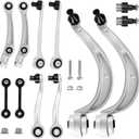 8K0407505A Front Upper & Lower Control Arms kit Compatible with Audi Q5 A4 A5 S5 A6 A7 S6 S7, with Full Upper/Lower Arms & Sway Links & Ball Joint