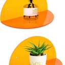 ROYALITA Small Acrylic Shelves Room Decor Floating Shelves (2-Pack, 8-inch Diameter) - Wall Mounted Display Stand for Plants, Toys, Makeup, and More - Ideal for Home and Office, Orange