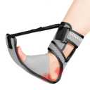 Upgraded Plantar Fasciitis Night Splint, Adjustable Straps Plantar Fasciitis Relief, Supportive Foot Braces with Arch Cushion for Achilles Tendonitis, Foot Drop & Heel Spur Pain Relief Day & Night (Grey-Black Trim) (One Size)