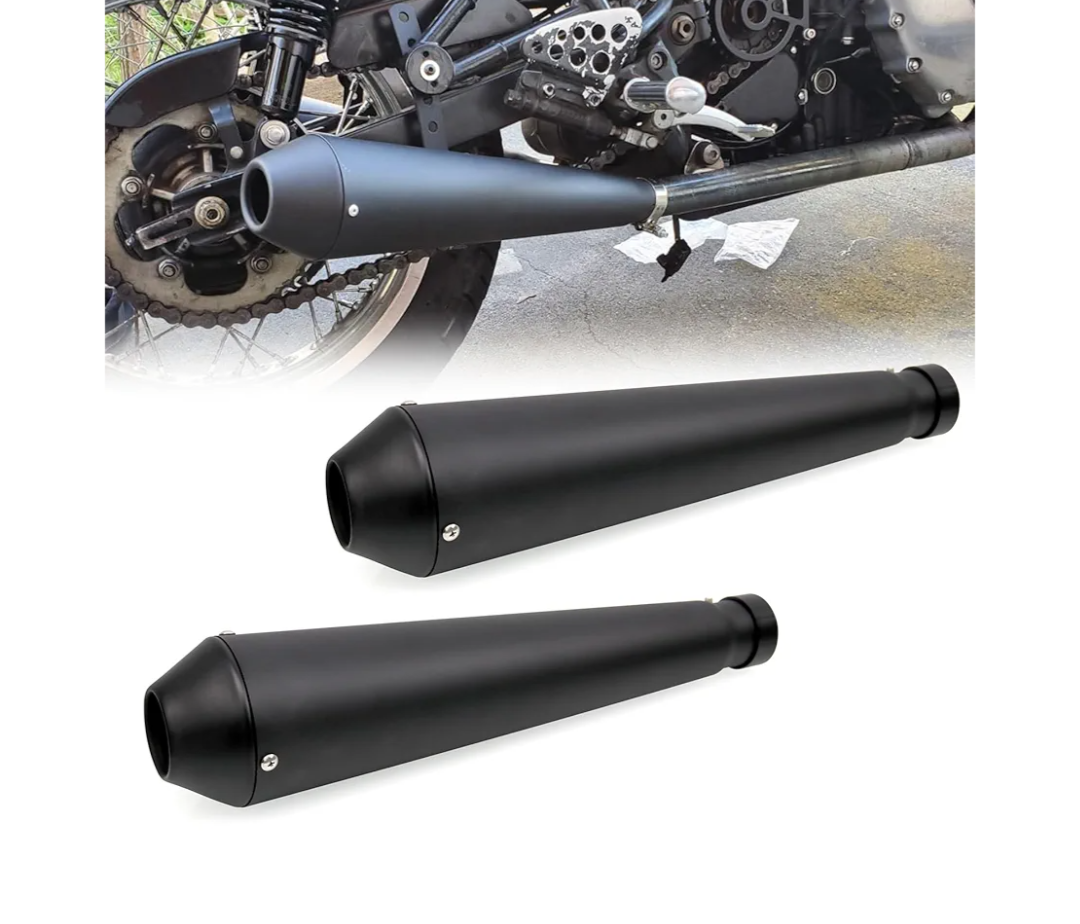 Sporacingrts 2PCS Stainless Steel Motorcycle Exhaust Muffler Silencer Pipe Inlet 1.46 1.54 1.65 1.77Inch Motorcycle Exhaust with Moveable DB Killer for Dirt Bike Street Bike Scooter(Black)