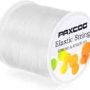 Paxcoo 1mm Elastic Bracelet String Cord Stretch Bead Cord for Jewelry Making and Bracelet Making White