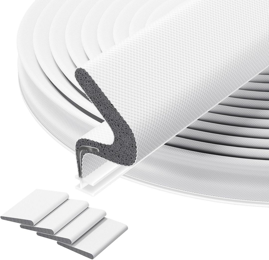 26FT Kerf Door Weather Stripping Door Seal Strip for Door Frame Soundproofing Exterior Door Insulation Strip (with 4 Door Corner Seals)