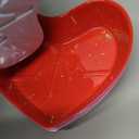 Cunhill 36 Pcs Valentine Heart Shaped Tray Heart Dish Bowl Disposable Plastic Serving Tray Platter Dessert Plates Snack Bowl for Wedding Birthday Party (Red,Pink,White)