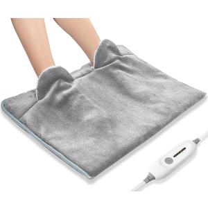 Electric Heated Foot Warmer Soft Flannel Foot Heater with 2h Auto Off & 3 Heat Levels Full Body Use Heating Pad for Feet, Abdomen, Cramps, Pain Relief Pocket Design 16" x 22" Grey Electric Heated Foot Warmer Soft Flannel Foot Heater with 2h Auto Off & 3 Heat Levels Full Body Use Heating Pad for Feet, Abdomen, Cramps, Pain Relief Pocket Design 16" x 22" Grey