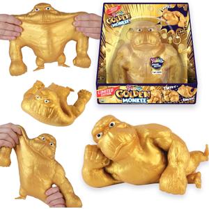 Limited Numbered Series (1 Remain of 2000 Produced) ORB Golden Funkee Monkee - Big 4.5 Pound Stretchy Monkey - Squishy, Squeeze for Stress Relief - Special Edition Collectible Toy for Kids / Adults