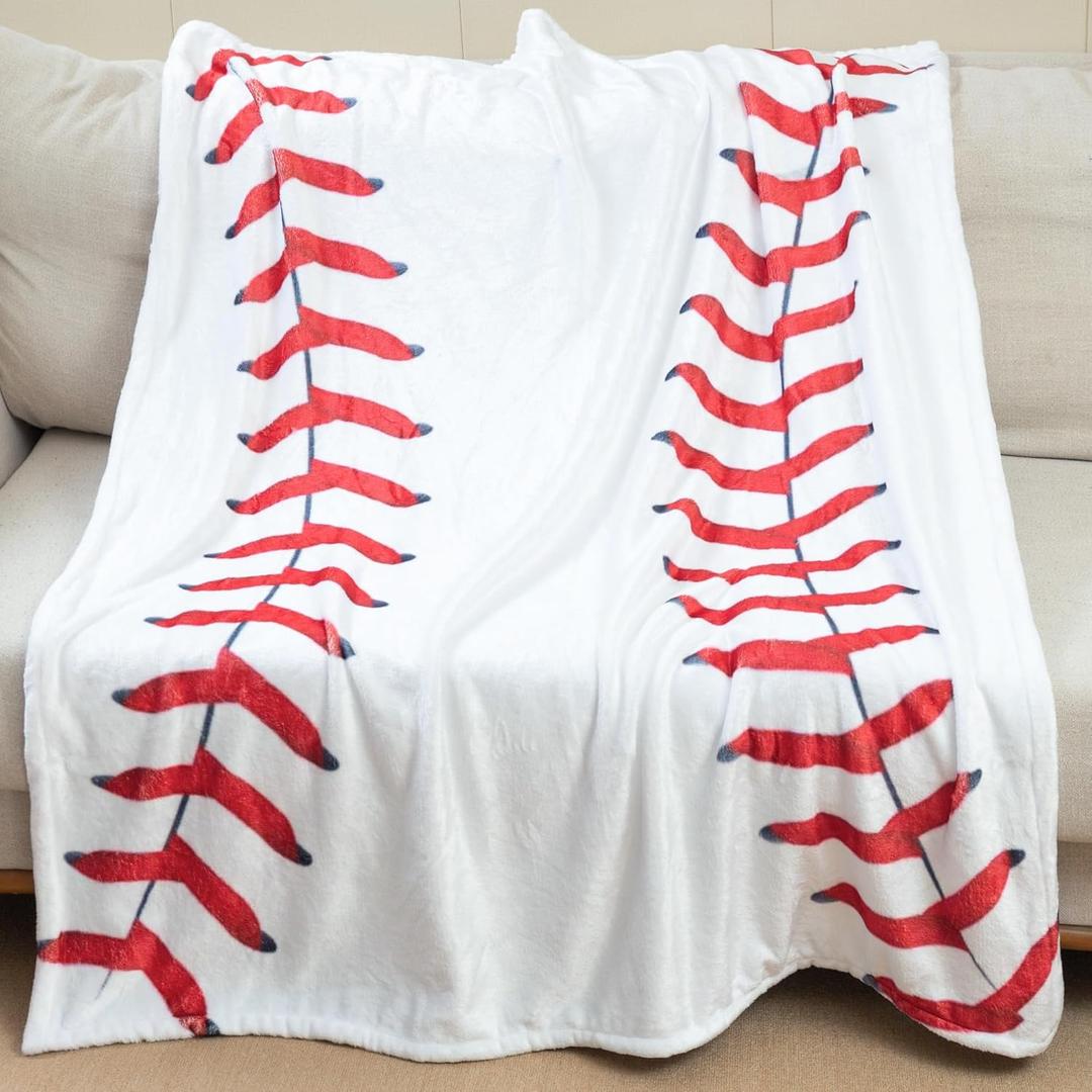 Sviuse Baseball Blanket Baseballs Gifts Blanket for Boys and Adults Flannel Soft Sport Throw for Baseball Lovers All Season Couch Bed Sofa Home Decor (50"x60", White Baseball)