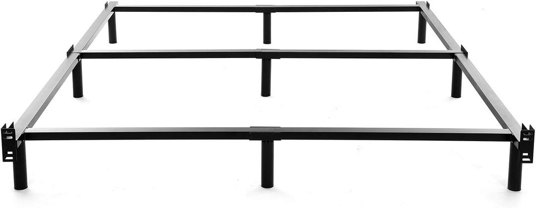 Full Size Metal Bed Frame - 7 Inch Heavy Duty Bedframe with 9-Leg Support for Box Spring & Mattress Foundation, 3000LBS, Black