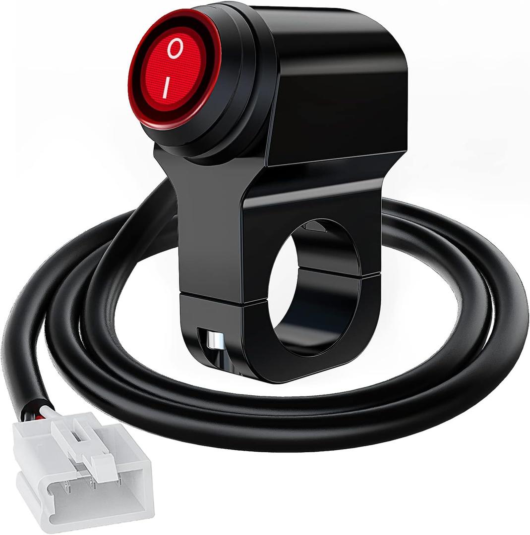 Nilight Motorcycle Handlebar Switch Plug and Play 12V ATV Light Push Button Waterproof ON Off Switches for UTV Driving Lights- Fits 7/8" Handlebars (22mm)