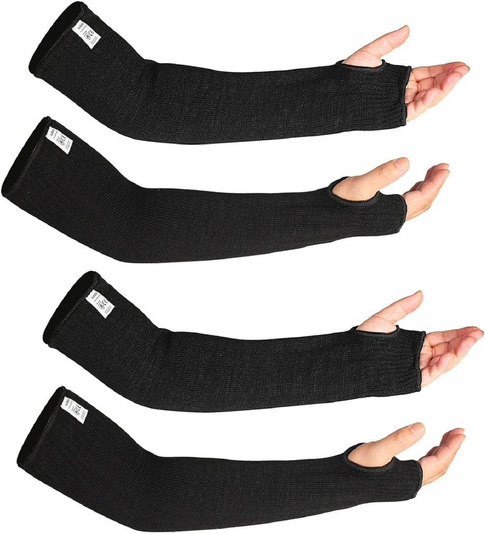 Kevlar Sleeves Heat Resistant,19 Inch Long heat shield Arm Sleeves with Thumb Hole- Safety Anti-heat Arm Guards for Kitchen,Gardening,Mechanic,Polish and Car Fixing Work 2 Paris