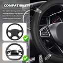 Bling Steering Wheel Cover Women,Rhinestones Sterring Wheel Cover with Two-Tone Leather,Anti-Slip Car Wheels Covers Car Accessories Fit for Diameter Ranging from 14.17 to 15.35" (Black)